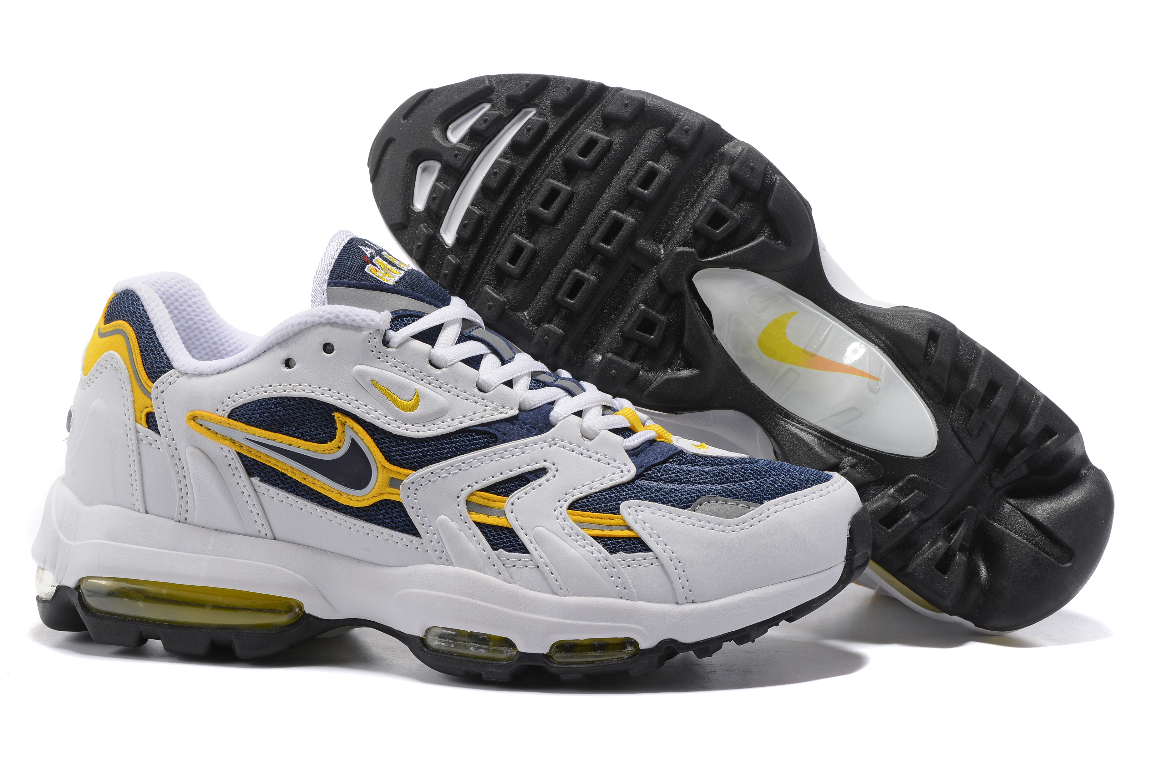 Nike Air Max 96 White Blue Yellow Shoes